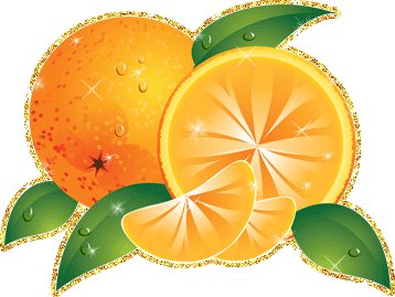 Gif naranja con brillos