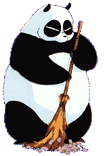 Oso Panda Barriendo