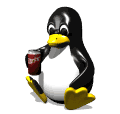 Pinguino tomando un refresco