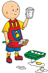 Caillou friendo un huevo