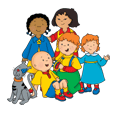 Caillou con sus amigos