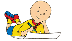 Caillou escribiendo