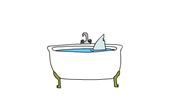 tiburon en la bañera
