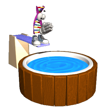 piscina con trampolin