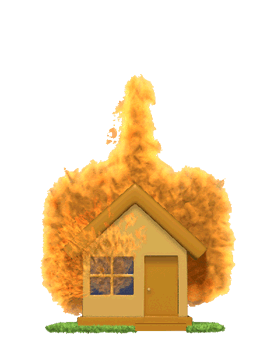 Gif de casa en llamas