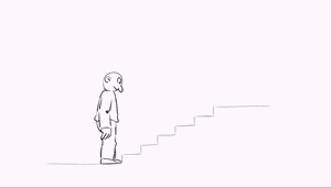 Gif subiendo escaleras