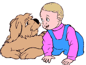 Gif de bebe y mascota