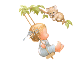 Gif de bebe y gatito