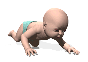Gif de bebe gateando
