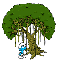 Gif de pitufo surfeando