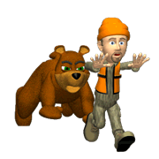 cazador y oso