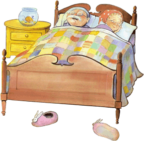 Gif de cama con abuelitos