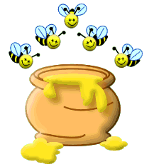Gif de miel con abejas