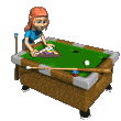 Mujer Jugando al Billar