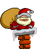 Papa Noel en la chimenea