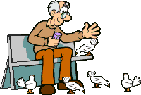 Gif de anciano con las palomas