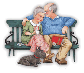 Gif de ancianos en su banco