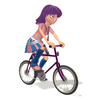 Gif de mujer en bicicleta
