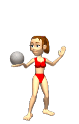 Gif de chica en la playa